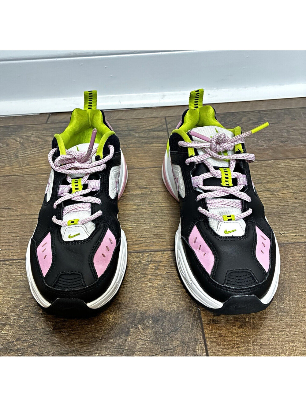 Nike M2K Tekno Black Pink Lime Green Chunky Dad Shoes Women's Size 6 CI5772-001
